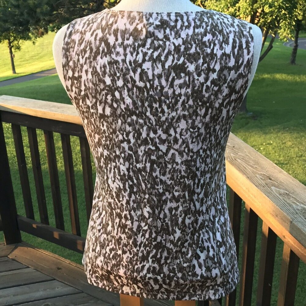 Chico's Easywear Twin 2 PC Set Jacket Size 0/1 Shell Slinky Leopard Brown Pink - Picture 7 of 12